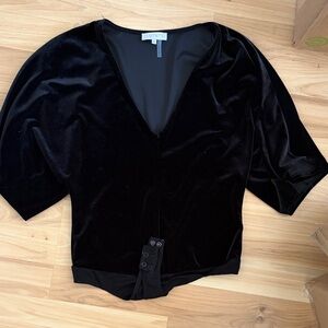 Elegant Black Velvet Bodysuit